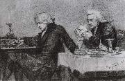 Mikhail Vrubel Salieri Pouring Poison Into Mozart's Glass oil on canvas